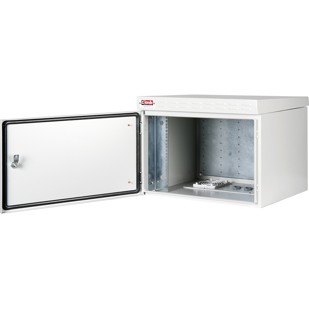 7U 19'' Safebox B W600mm x D450mm Outdoor IP55 Cabinet & Enclosure - LG ανοιχτή πόρτα
